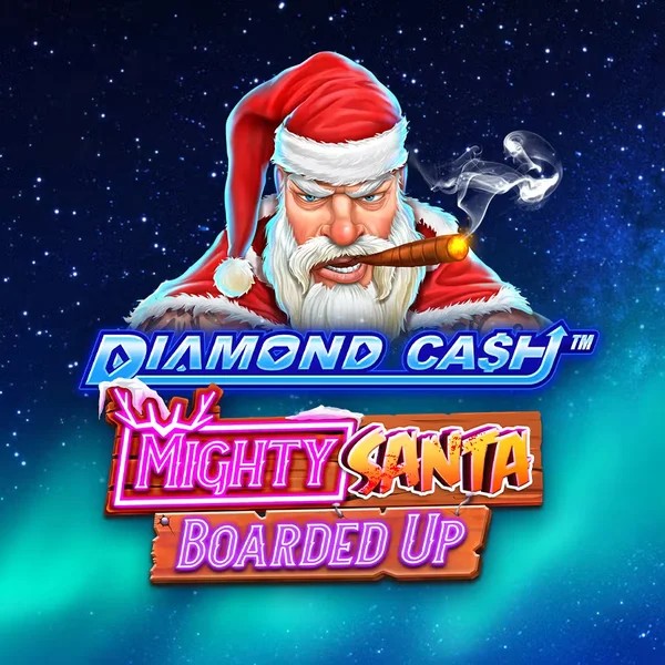 Diamond Cash Mighty Santa Boarded Up game by Greentube – logo hosted on Oscar Spin Casino